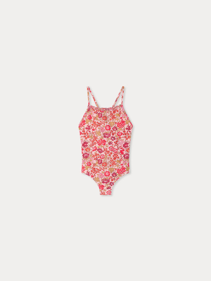 Bonpoint - Laika one-piece swimsuit with pink flowers in Liberty fabric - view 1