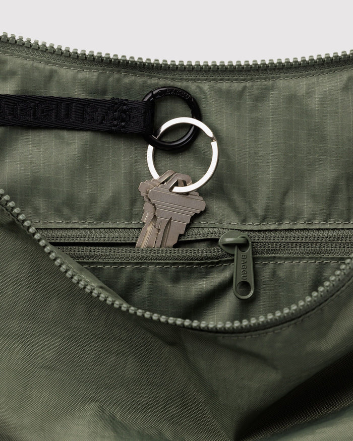 Large Nylon Crescent Bag - Caper