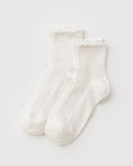 Lettuce Edge Sock Set of 2 - White