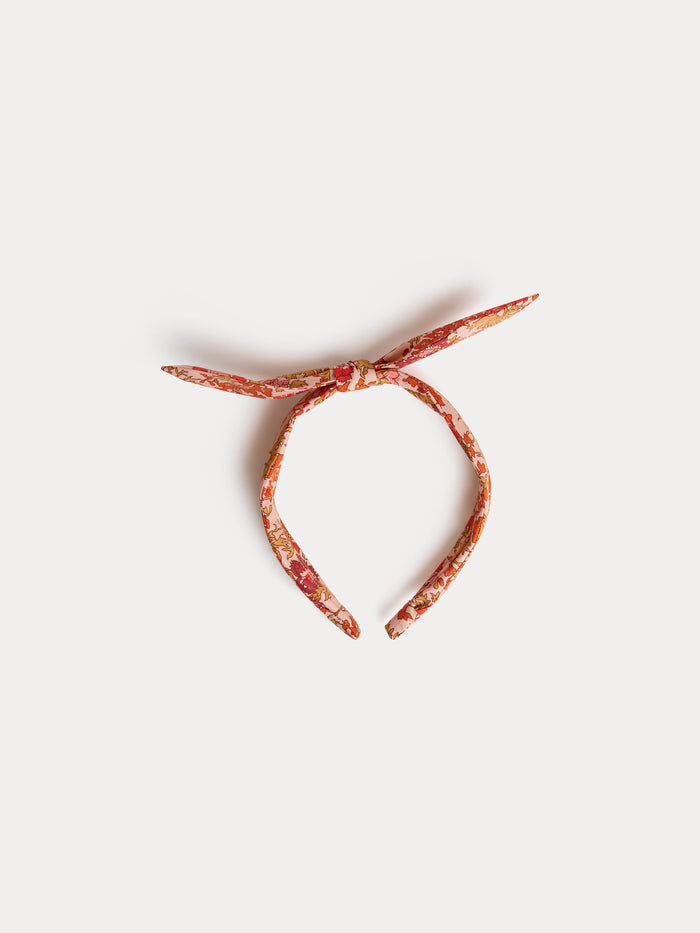 Bonpoint - Lorette pink headband in Liberty organic cotton poplin fabric - view 1