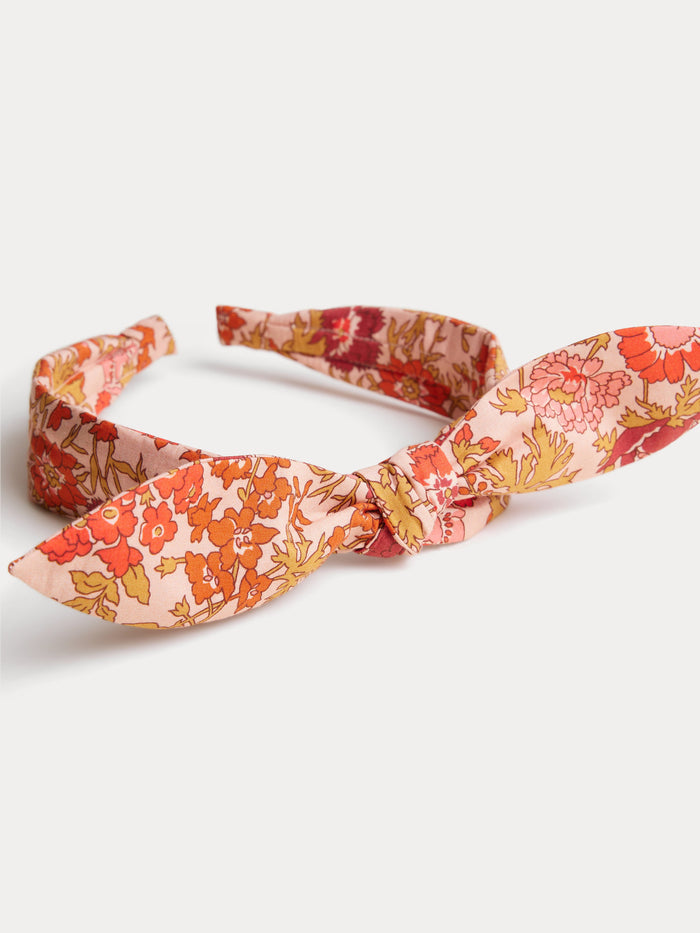 Bonpoint - Lorette pink headband in Liberty organic cotton poplin fabric - view 2