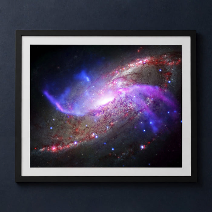 Framed print mockup — M106 Chandra Galaxy