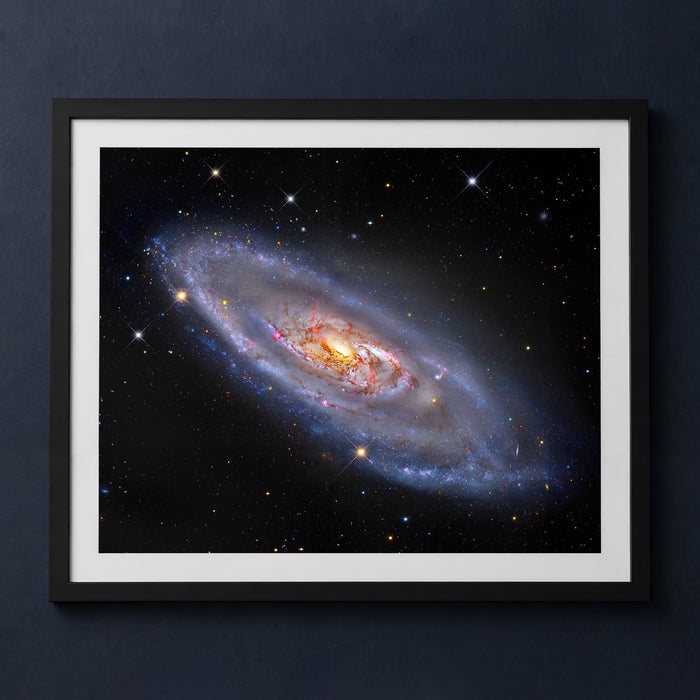 Framed print mockup — M106 Spiral Galaxy