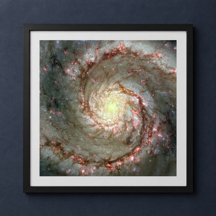 Framed print mockup — M51 Whirlpool Galaxy