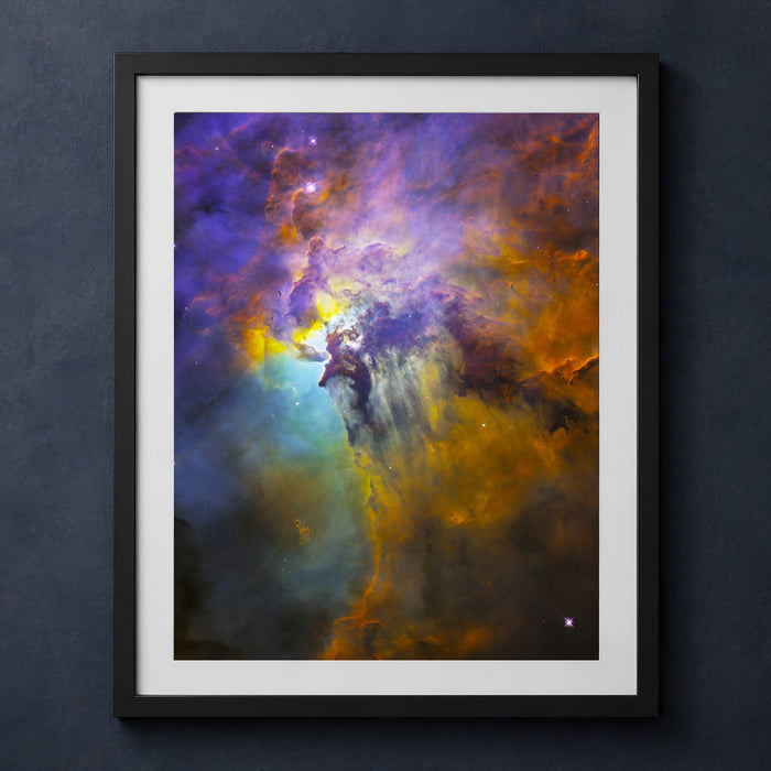 Framed print mockup — M8 Lagoon Nebula