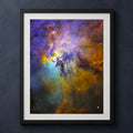 Framed print mockup — M8 Lagoon Nebula