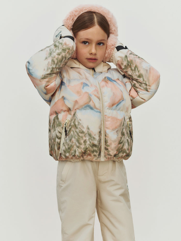 Mailina cherry-embroidered faux fur earmuffs