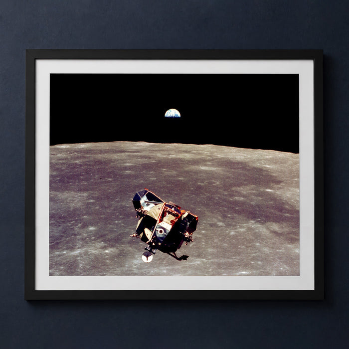 Framed print mockup — Man Moon Earth