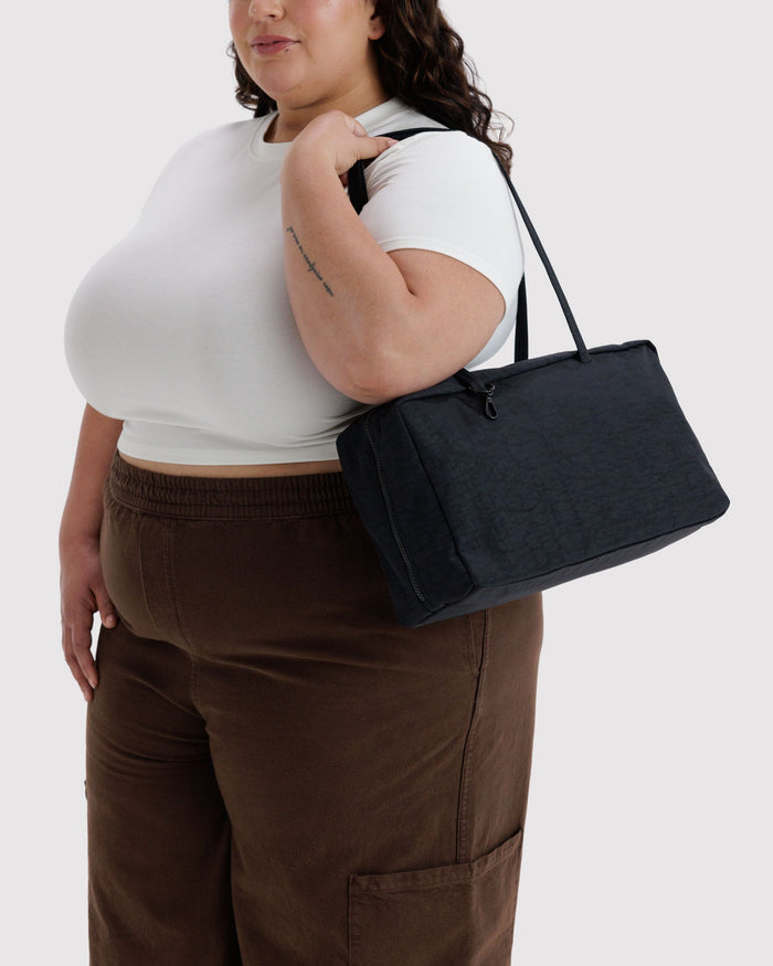 Medium Nylon Bowler Bag - Black