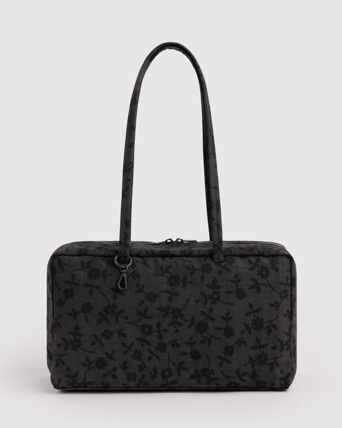 Medium Nylon Bowler Bag - Charcoal Ditsy Floral