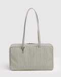 Medium Nylon Bowler Bag - Sage Stripe