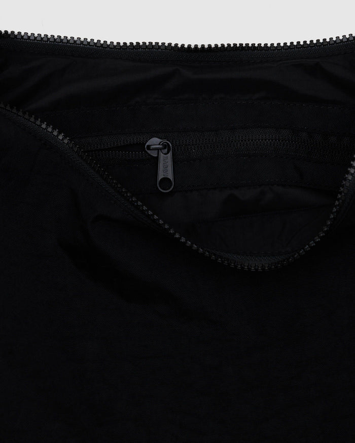 Medium Nylon Crescent Bag - Black