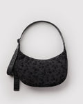 Medium Nylon Crescent Bag - Charcoal Ditsy Floral
