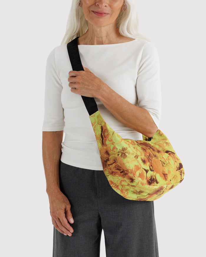 Medium Nylon Crescent Bag - Nasturtiums Ruth Asawa