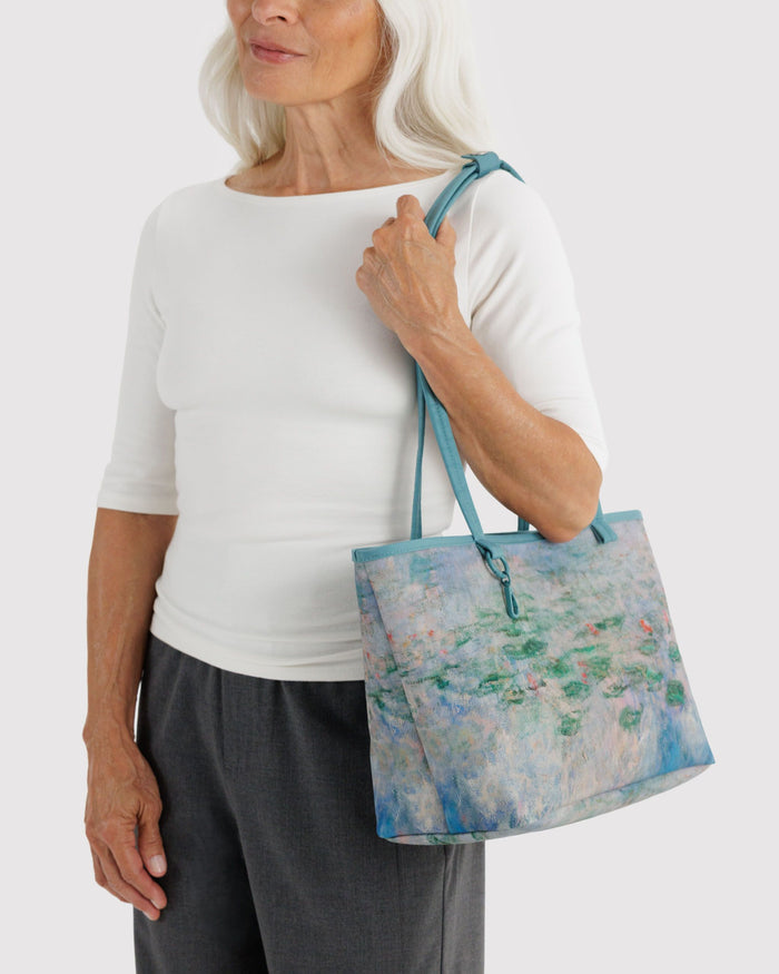 Medium Nylon Reversible Tote - Water Lilies Claude Monet