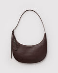 Medium Recycled Leather Flat Crescent - Brown