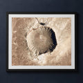 Framed print mockup — Meteor Crater on Earth