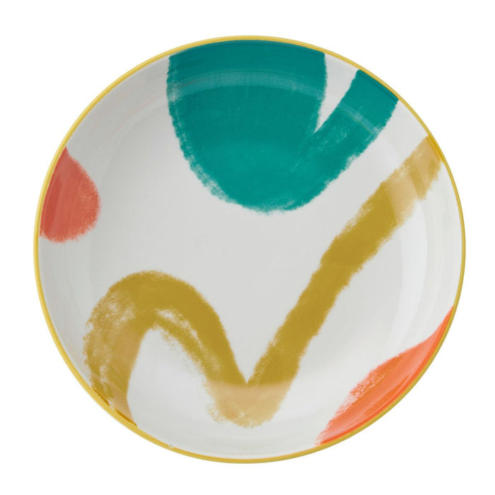 Mikasa Stoneware Bowl - 21cm - Yellow Abstract