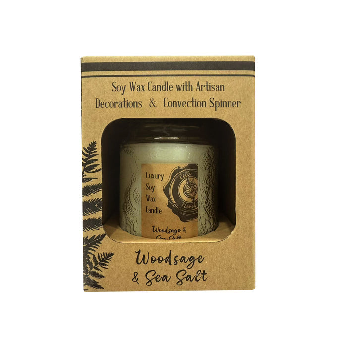 Naked Cello - Convection Spinner Candle 200g - Woodsage & Sea Salt