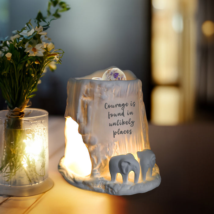 Naked Cello - Elephant Tealight Burner - Courage is Found in Unlikely Places