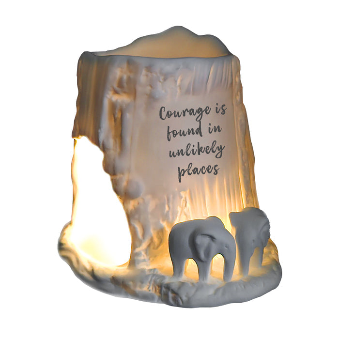 Naked Cello - Elephant Tealight Burner - Courage is Found in Unlikely Places