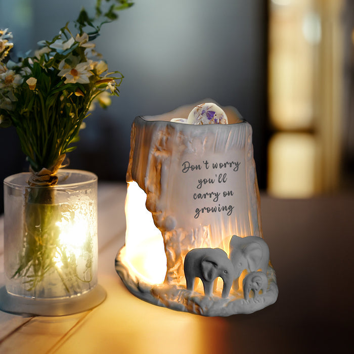 Naked Cello - Elephant Tealight Burner - Don't Worry, You'll Carry on Growing