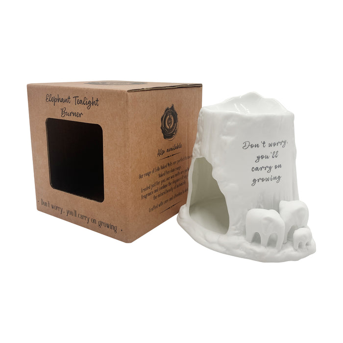 Naked Cello - Elephant Tealight Burner - Don't Worry, You'll Carry on Growing