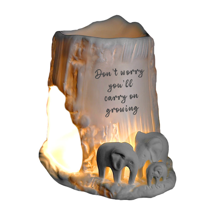 Naked Cello - Elephant Tealight Burner - Don't Worry, You'll Carry on Growing