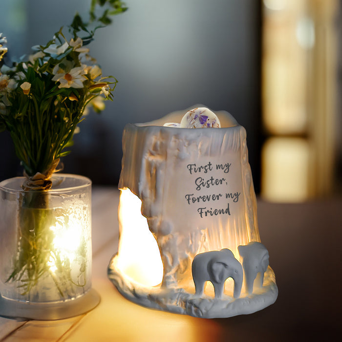 Naked Cello - Elephant Tealight Burner - First my Sister, Forever my friend