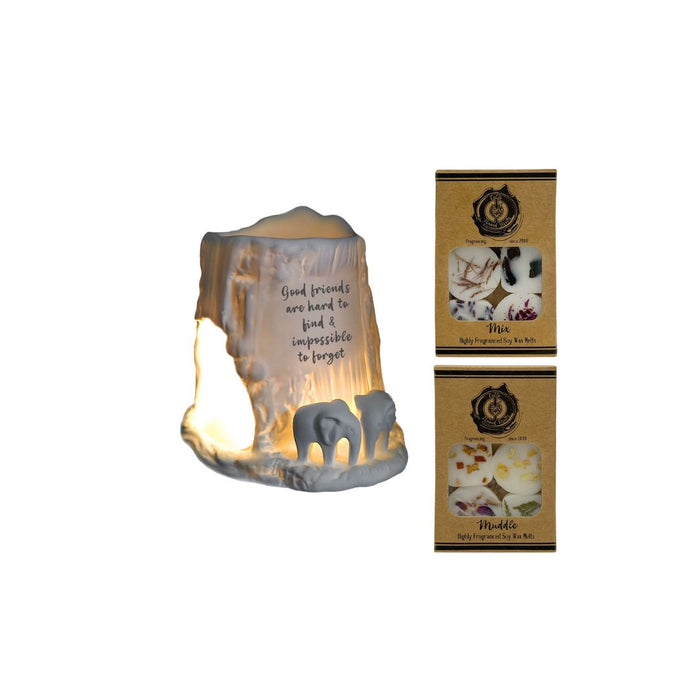 Naked Cello - Elephant Tealight Burner with Naked Melts (Mix & Muddle)