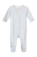 Newborn Suit w. Feet - Mist/Offwhite