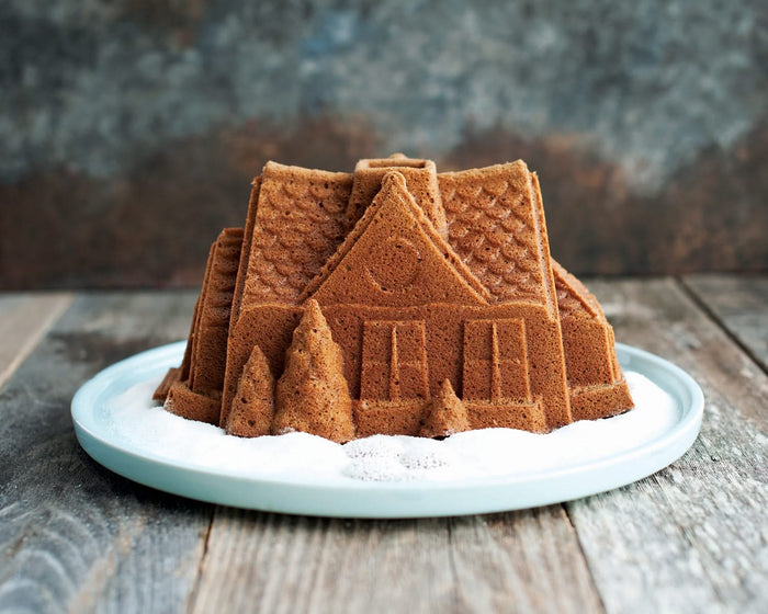 Nordic Ware Tulbandvorm  Gingerbread House Bundt Zilver - Gietaluminium - 26 x 20 cm