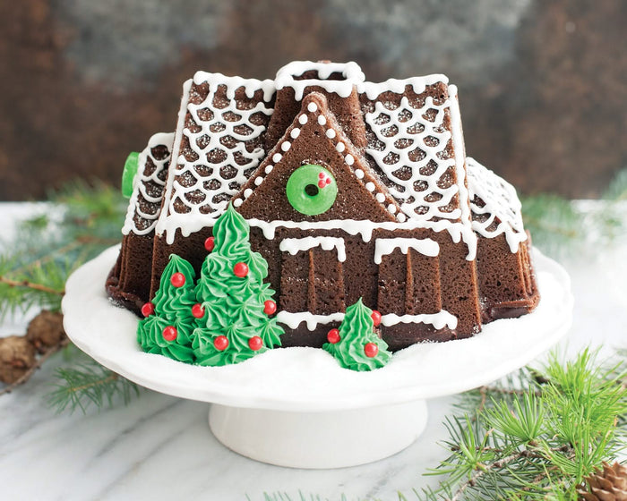 Nordic Ware Tulbandvorm  Gingerbread House Bundt Zilver - Gietaluminium - 26 x 20 cm