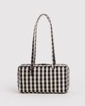 Nylon Bowler Bag - Black and Cream Gingham
