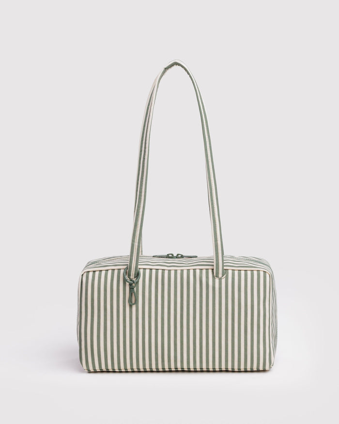 Nylon Bowler Bag - Sage Stripe