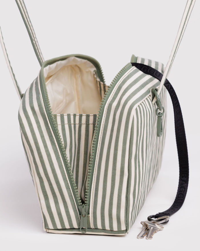Nylon Bowler Bag - Sage Stripe