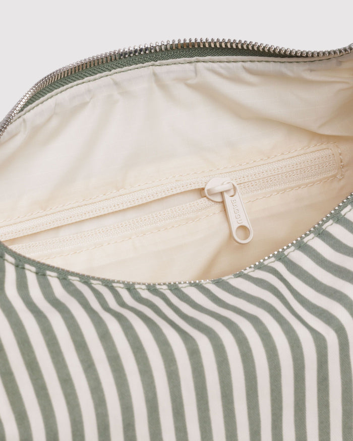 Nylon Meringue Bag - Sage Stripe