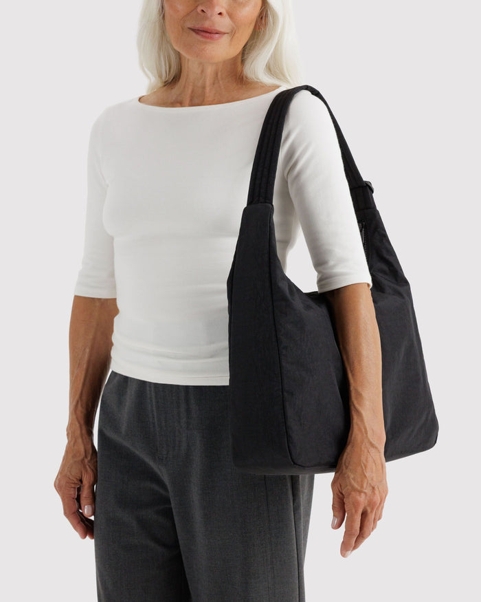 Nylon Shoulder Bag - Black