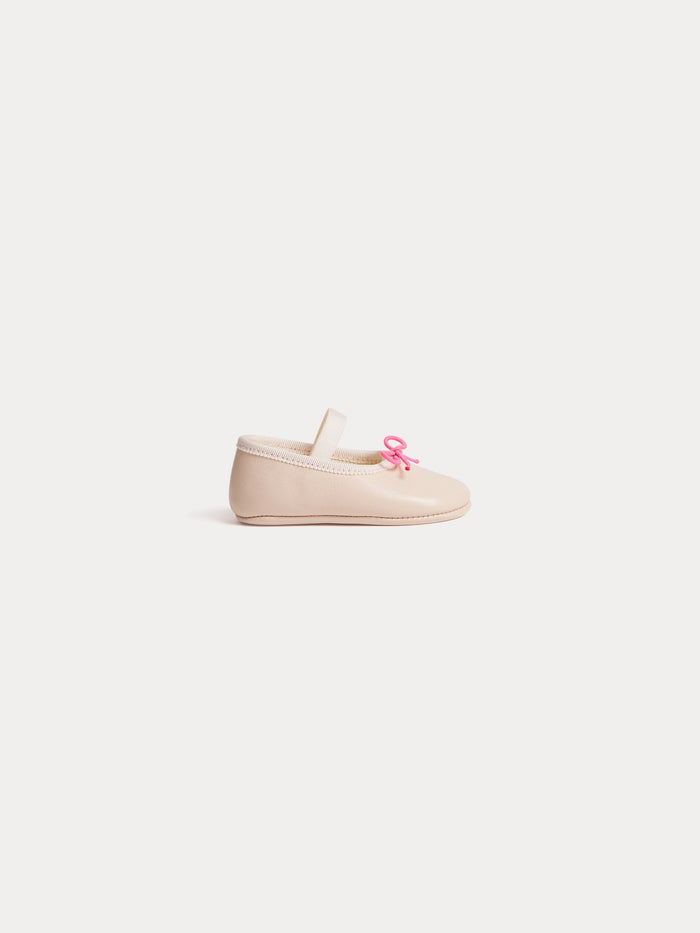 Bonpoint - Opéra soft Mary Janes in pink leather - view 1
