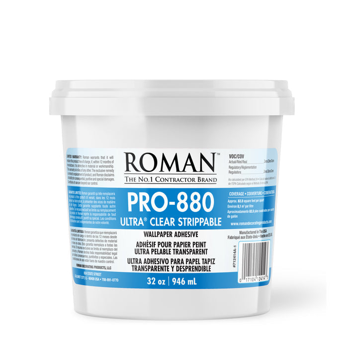 PRO-880 Ultra® Clear Strippable Wallcovering Adhesive