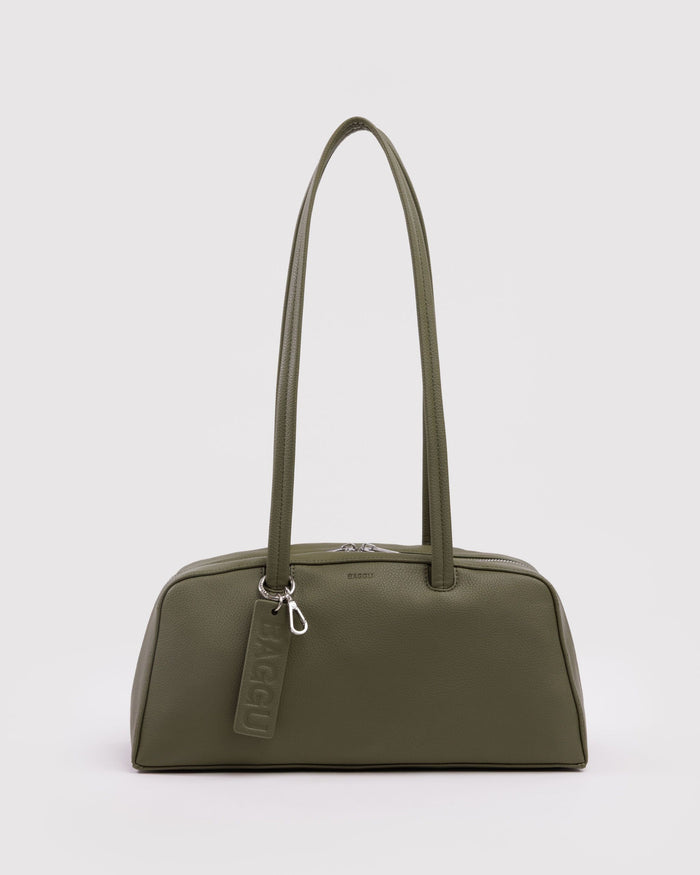 Recycled Leather Bowler Bag - Loden