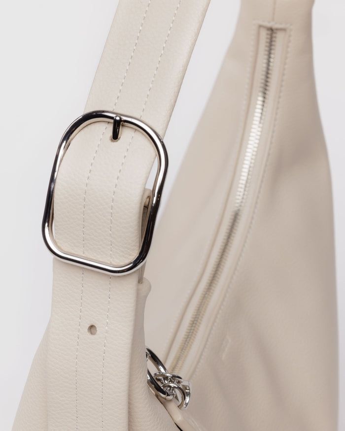 Recycled Leather Shoulder Bag - Stone