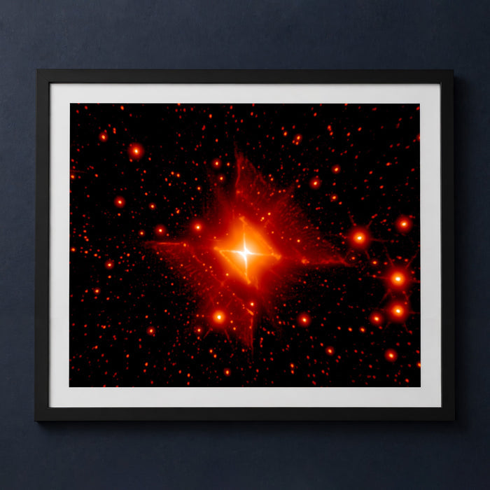Framed print mockup — Red Square Nebula
