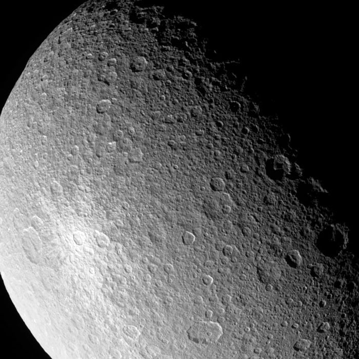 Rhea White Spot - high resolution space images - Sky Image Lab