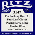 Ritz 3147 - "I'm Looking Over A Four-Leaf Clover" pb Harry Leiter