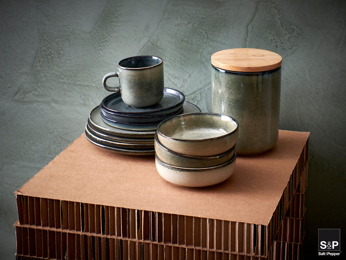 Salt & Pepper Serviesset Meridian - Groen/Blauw 16-delig / 4 personen - 4 dinerborden, 4 ontbijtborden, 4 kommen en 4 kopjes