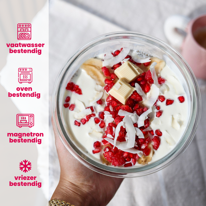 Sareva Glazen Vershoudbakjes Glas - To Go - met Deksels - Ovenschalen - Cook & Fresh - 3 Stuks