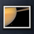 Framed print mockup — Saturn and Titan