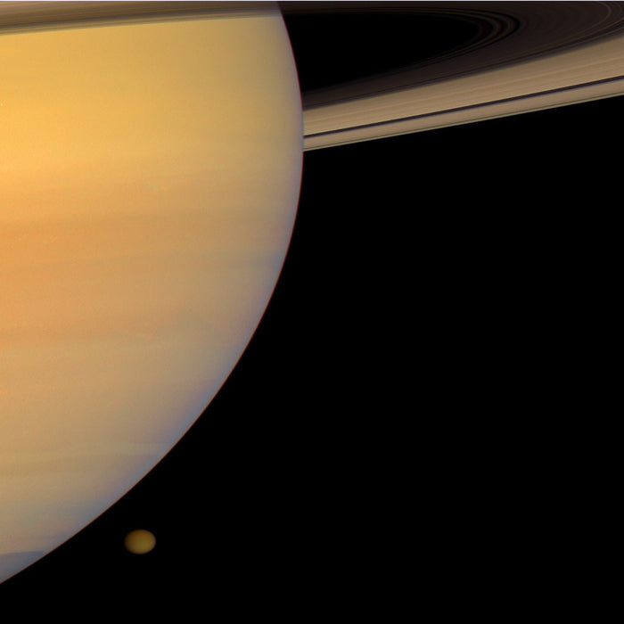 Saturn and Titan - high resolution space images - Sky Image Lab