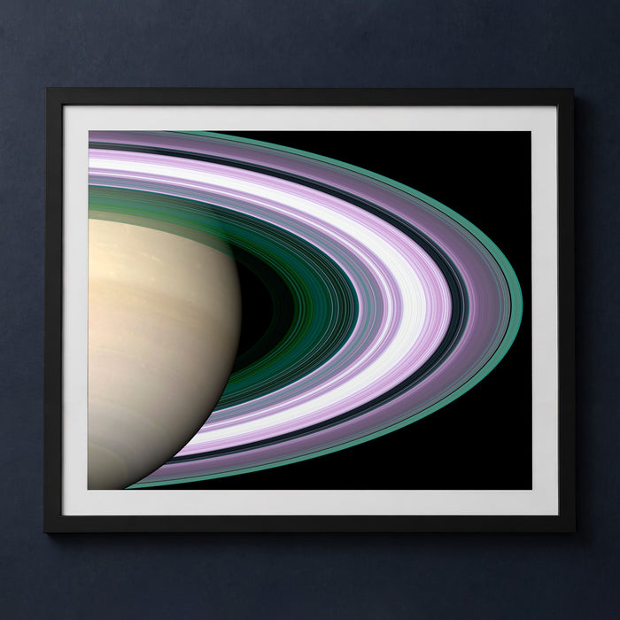 Framed print mockup — Saturn Purple Rings